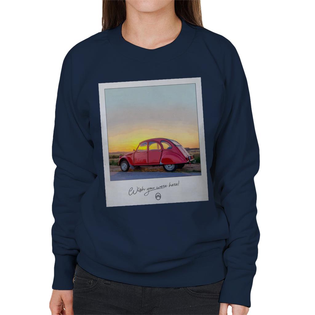 Citroën 2CV Wish You Were Here Photo Women's Sweatshirt-ALL + EVERY