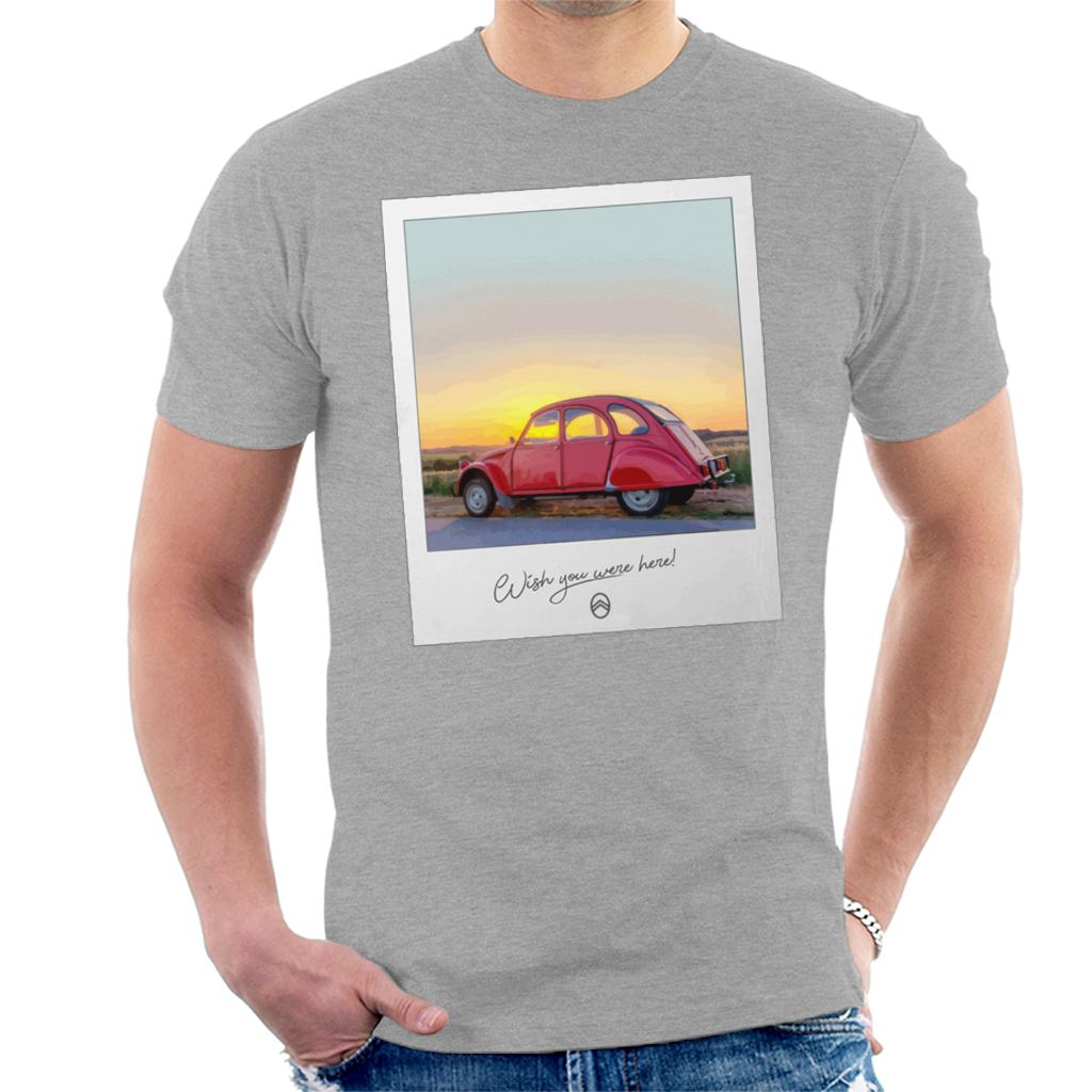 Citroën 2CV Wish You Were Here Photo For Light Men's T-Shirt-ALL + EVERY