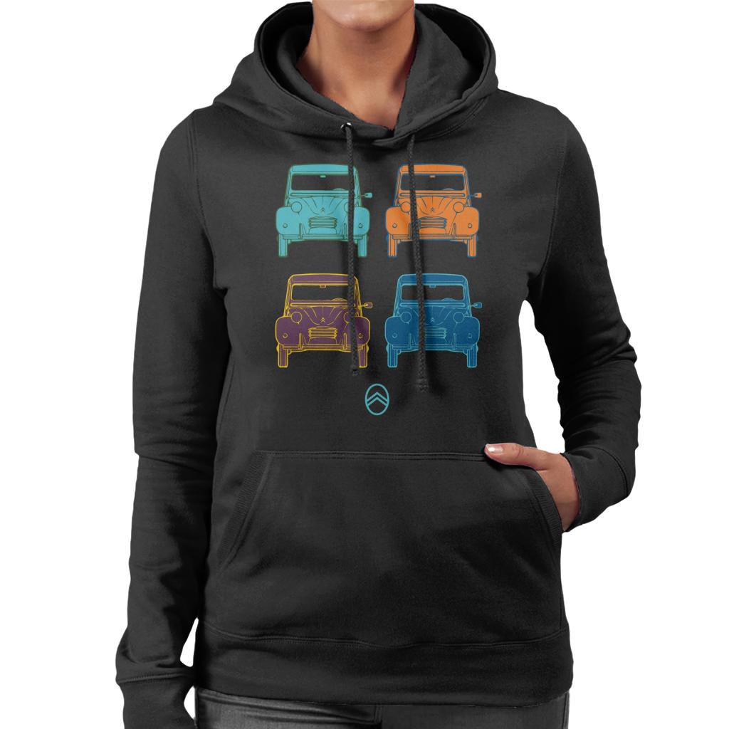 Citroën 2CV Pop Art Style Women's Hooded Sweatshirt-ALL + EVERY