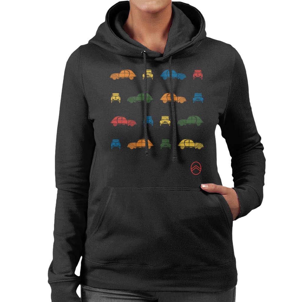 Citroën 2CV Pop Art Pattern Women's Hooded Sweatshirt-ALL + EVERY