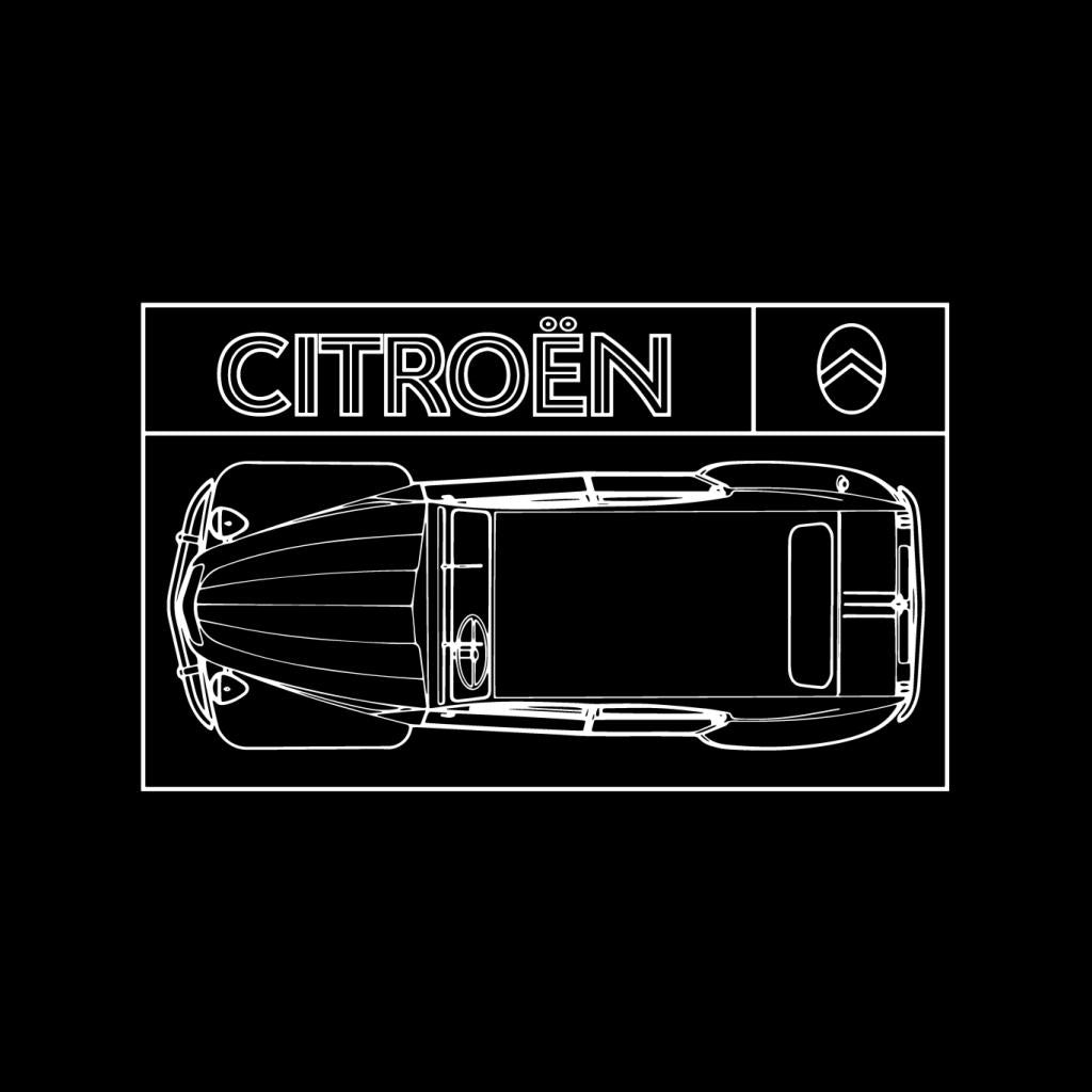 Citroën 2CV White Diagram Top View Men's Hooded Sweatshirt-ALL + EVERY