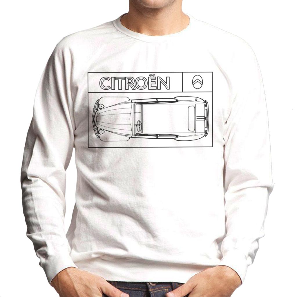 Citroën 2CV Black Diagram Top View Men's Sweatshirt-ALL + EVERY