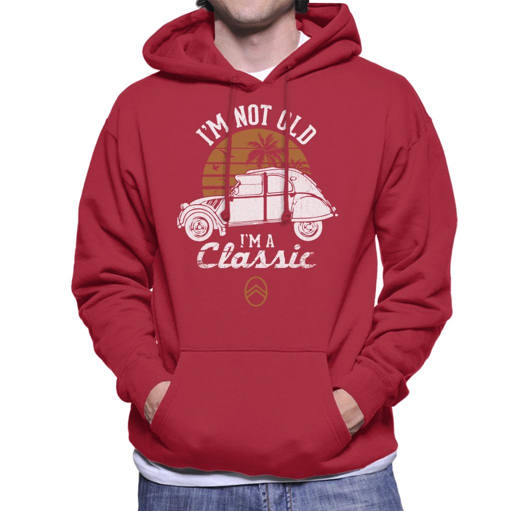 Citroën 2CV White I'm Not Old Classic Sunset Men's Hooded Sweatshirt-ALL + EVERY