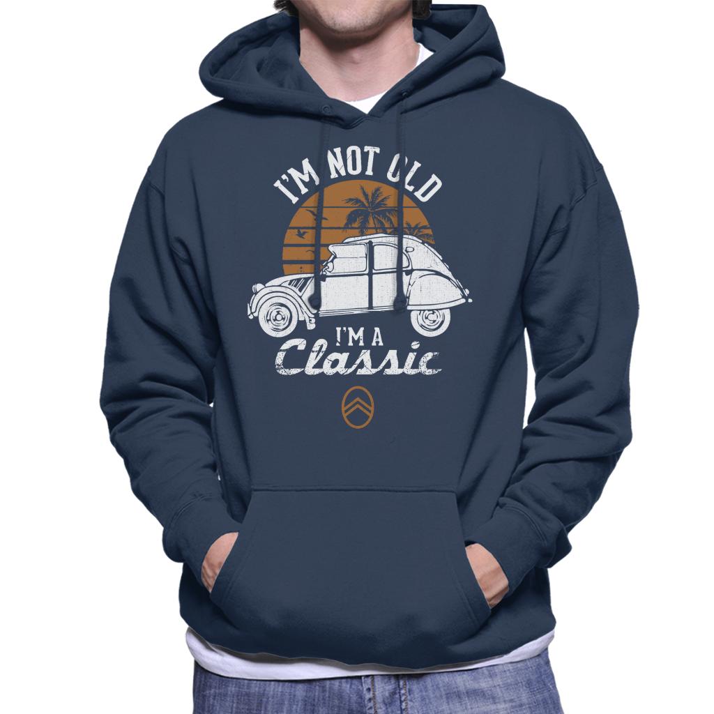 Citroën 2CV White I'm Not Old Classic Sunset Men's Hooded Sweatshirt-ALL + EVERY