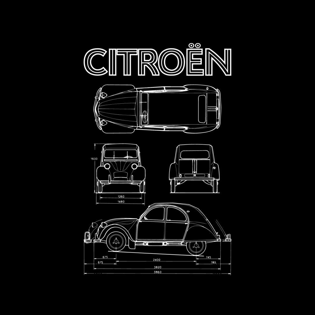 Citroën 2CV White Diagram Views Men's T-Shirt-ALL + EVERY