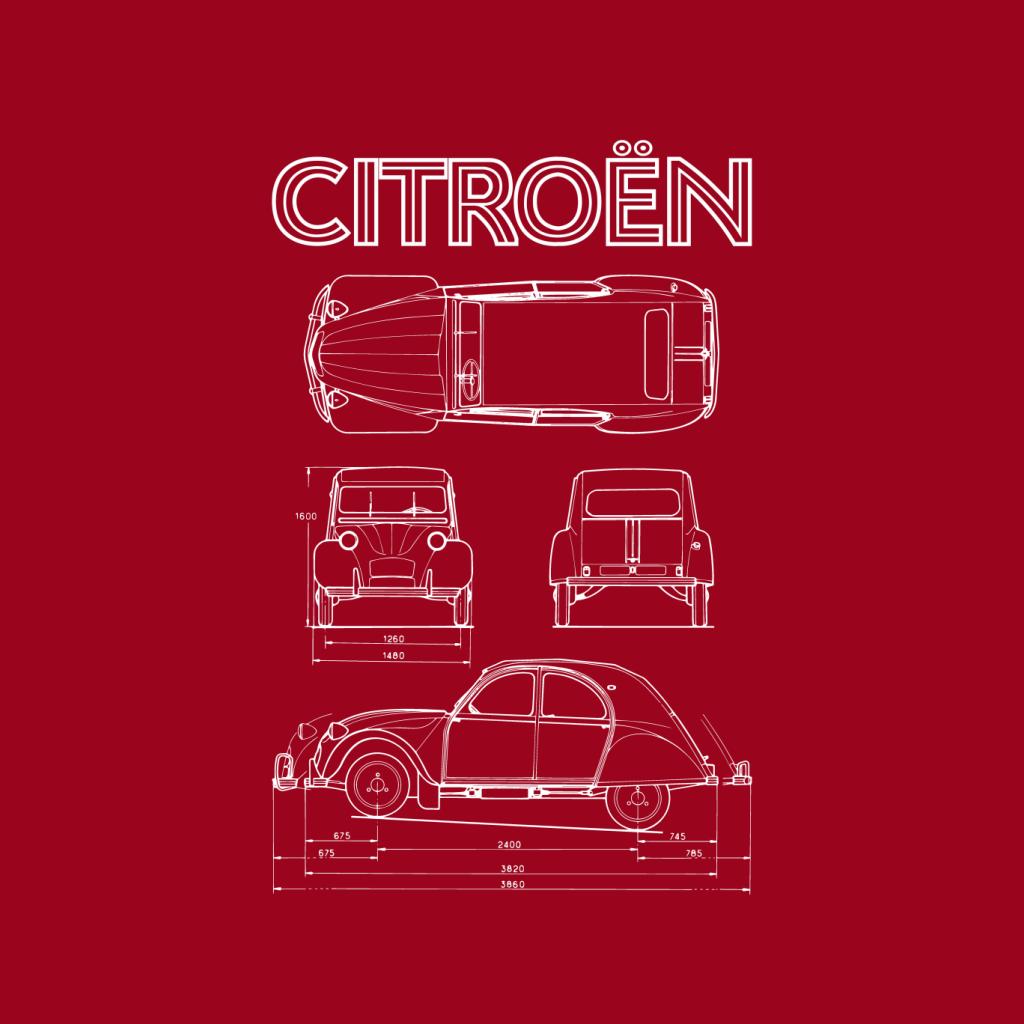Citroën 2CV White Diagram Views Women's Hooded Sweatshirt-ALL + EVERY