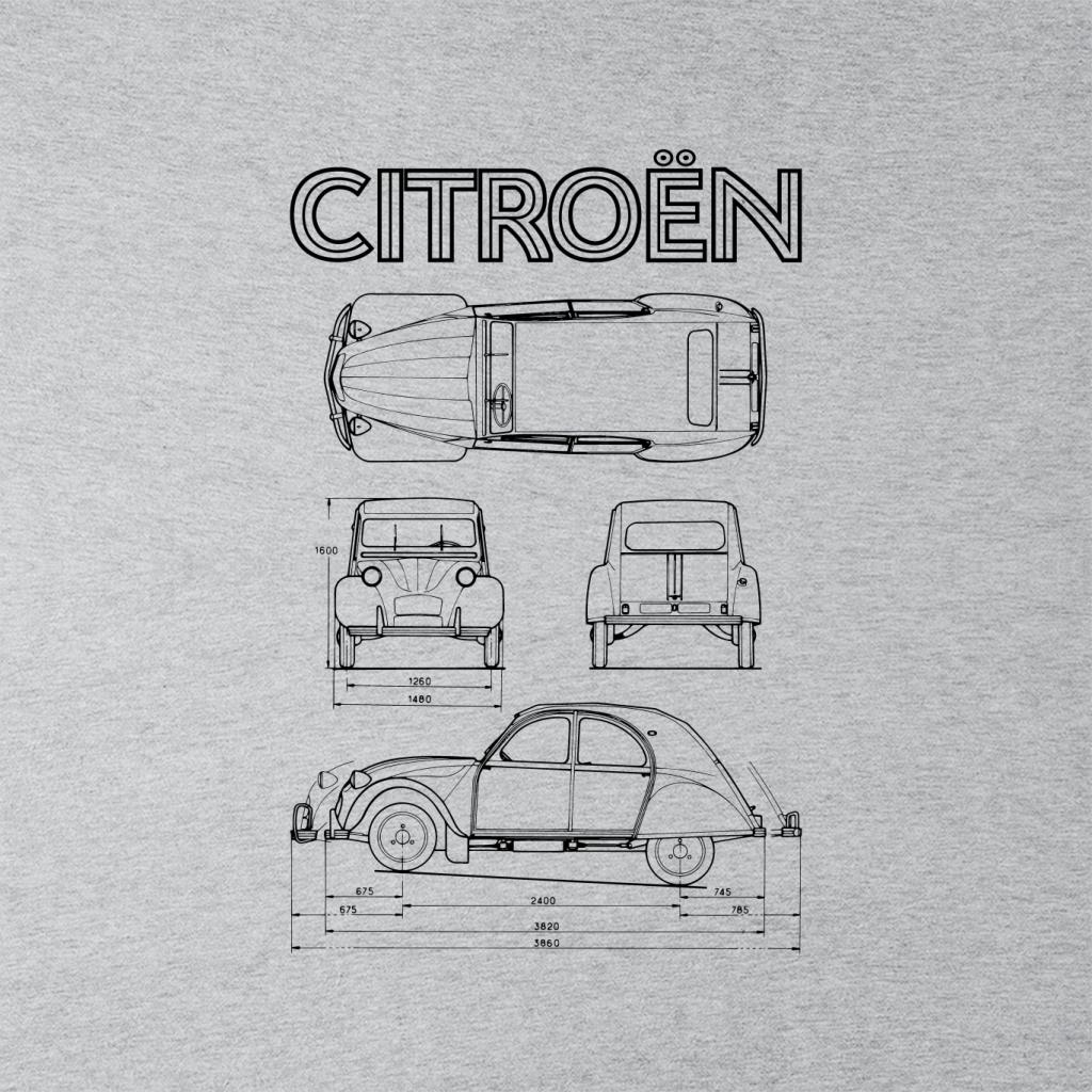 Citroën 2CV Black Diagram Views Men's T-Shirt-ALL + EVERY