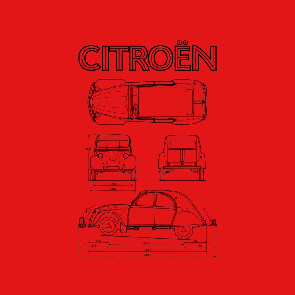 Citroën 2CV Black Diagram Views Women's Sweatshirt-ALL + EVERY