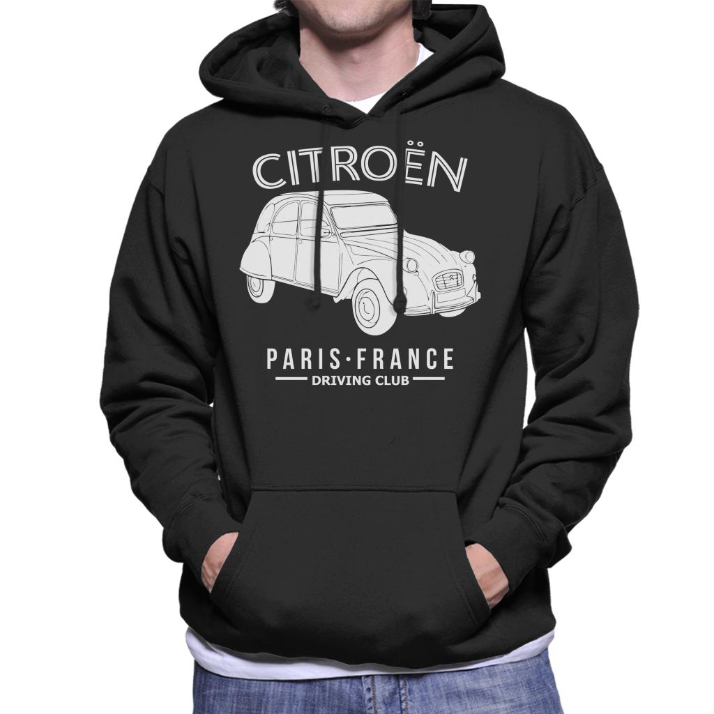 Citroën Driving Club White 2CV Paris France Men's Hooded Sweatshirt-ALL + EVERY