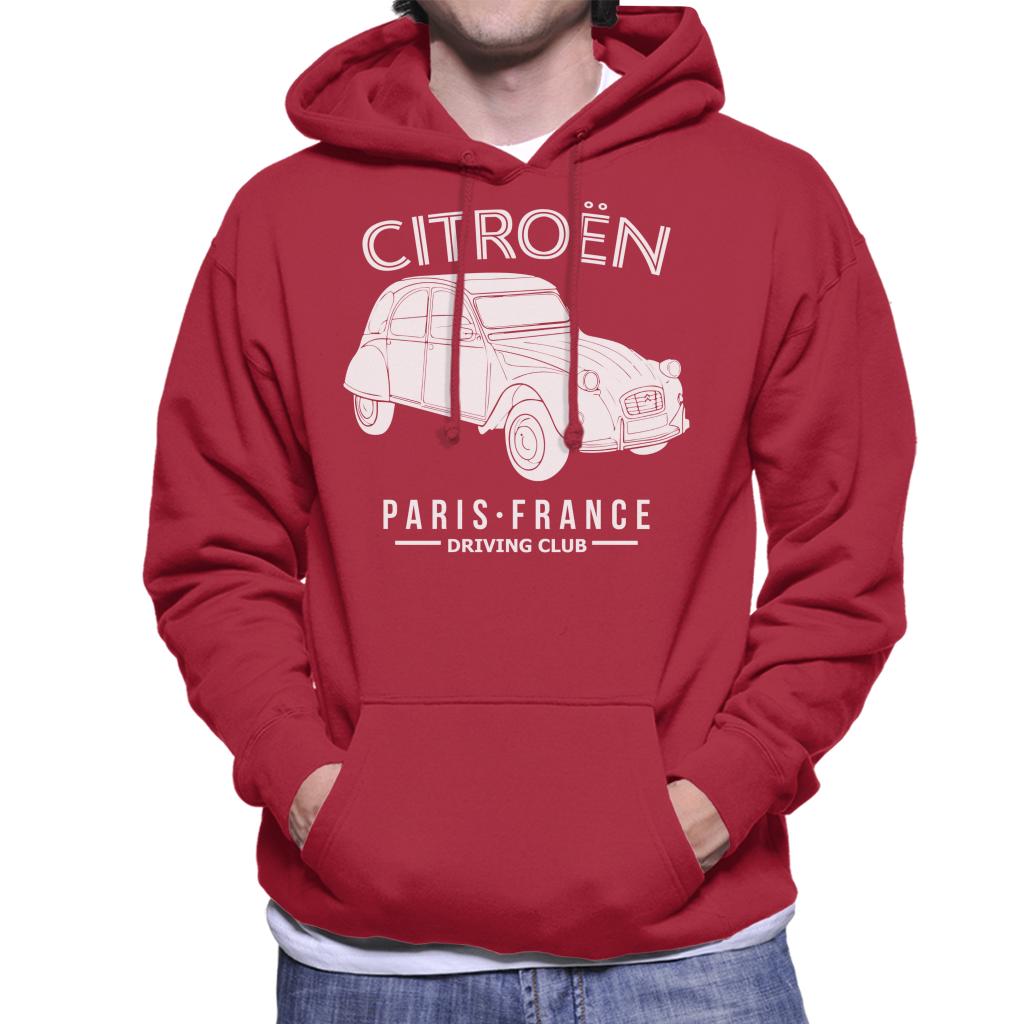 Citroën Driving Club White 2CV Paris France Men's Hooded Sweatshirt-ALL + EVERY