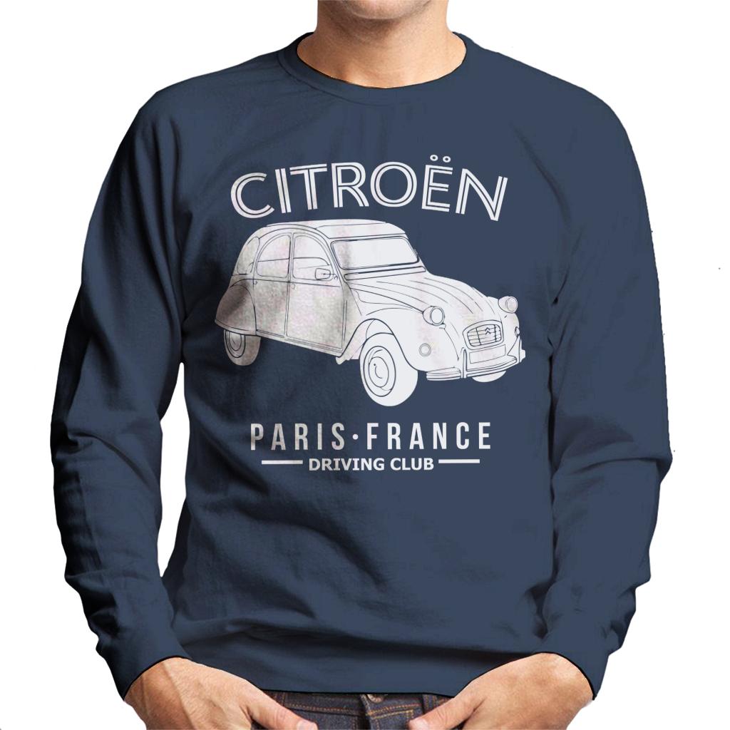 Citroën Driving Club White 2CV Paris France Men's Sweatshirt-ALL + EVERY