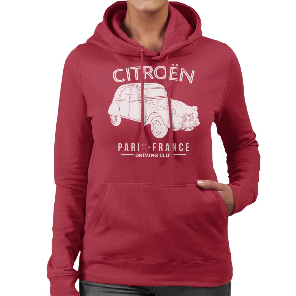 Citroën Driving Club White 2CV Paris France Women's Hooded Sweatshirt-ALL + EVERY