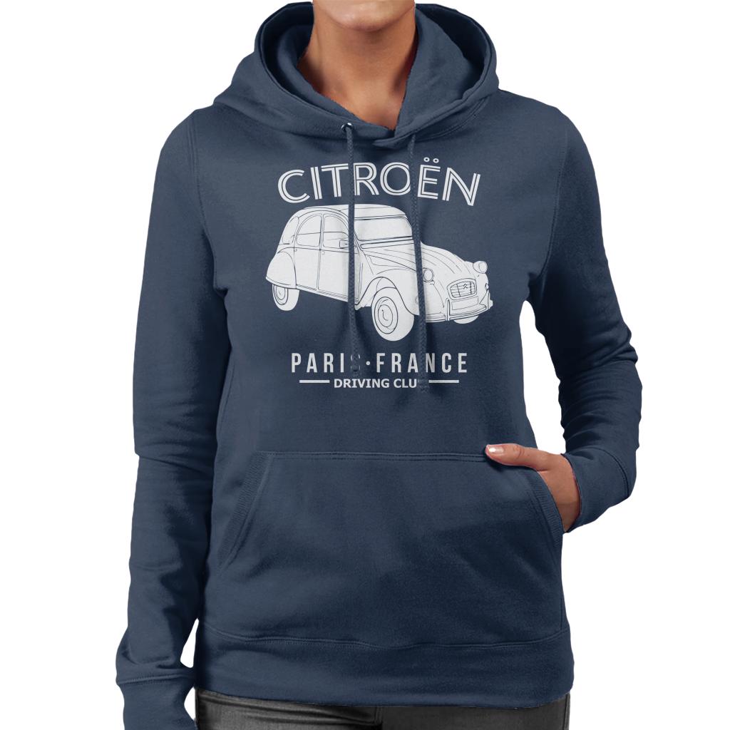 Citroën Driving Club White 2CV Paris France Women's Hooded Sweatshirt-ALL + EVERY