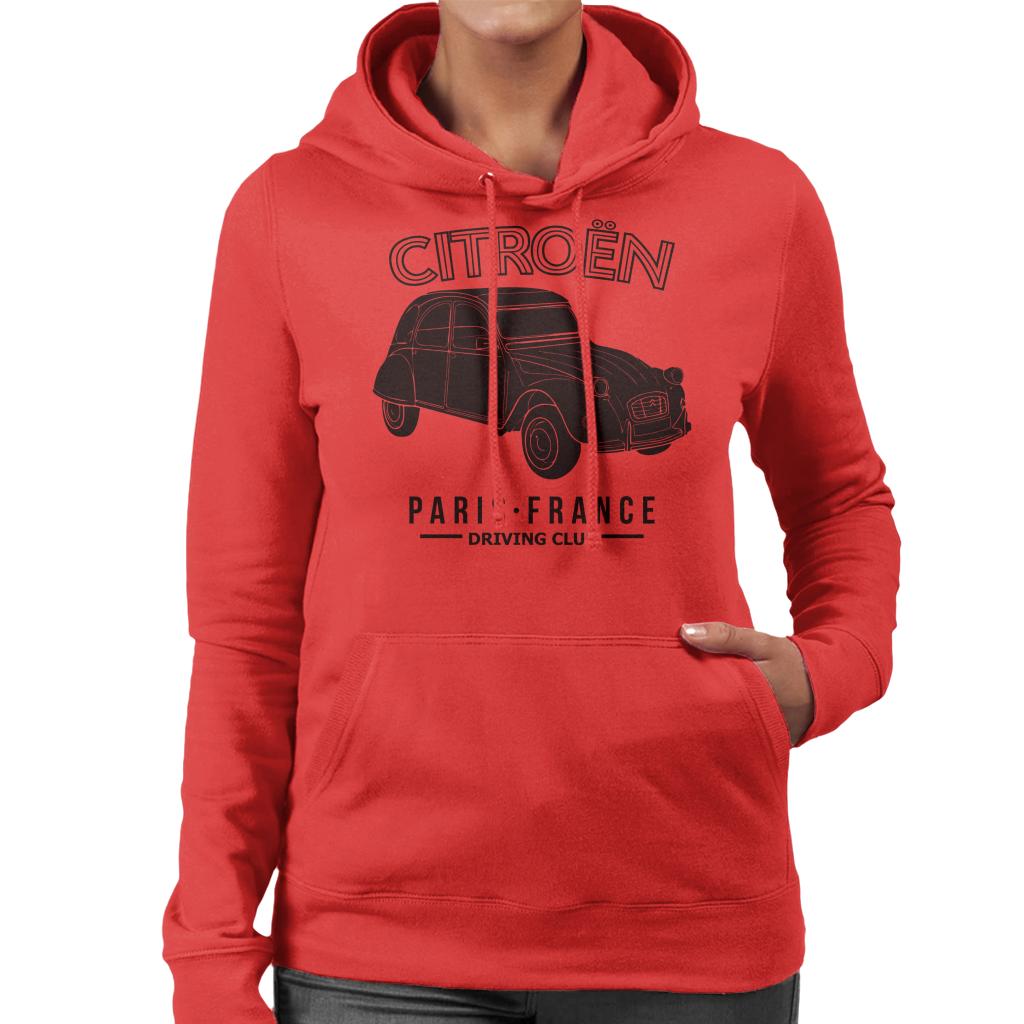 Citroën Driving Club Black 2CV Paris France Women's Hooded Sweatshirt-ALL + EVERY