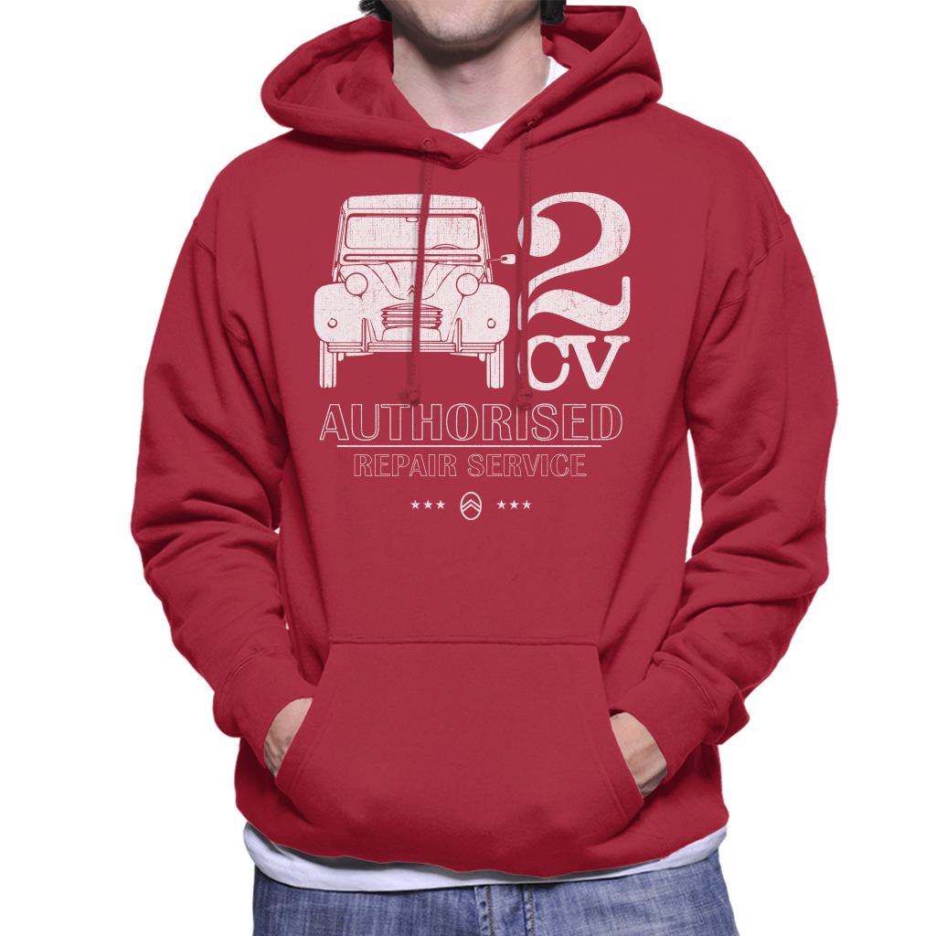 Citroën 2CV Authorised Repair Service White Logo Men's Hooded Sweatshirt-ALL + EVERY