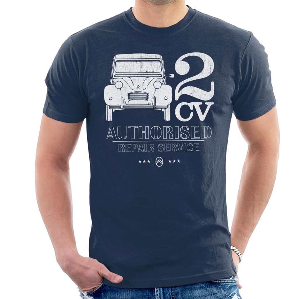 Citroën 2CV Authorised Repair Service White Logo Men's T-Shirt-ALL + EVERY