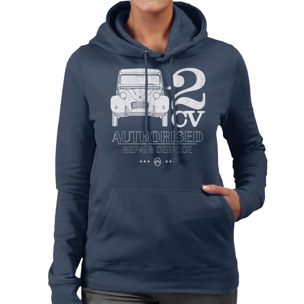 Citroën 2CV Authorised Repair Service White Logo Women's Hooded Sweatshirt-ALL + EVERY