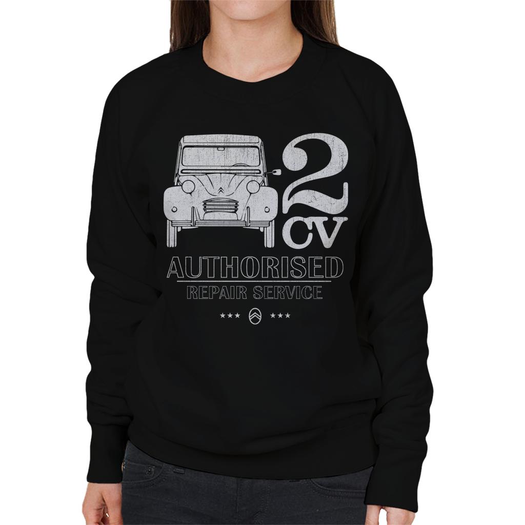 Citroën 2CV Authorised Repair Service White Logo Women's Sweatshirt-ALL + EVERY