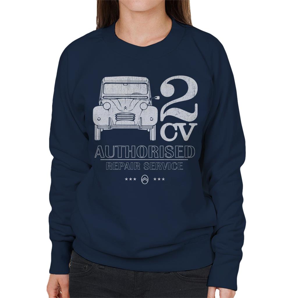 Citroën 2CV Authorised Repair Service White Logo Women's Sweatshirt-ALL + EVERY