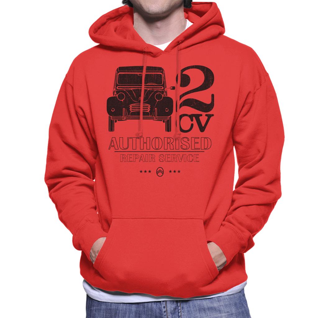 Citroën 2CV Authorised Repair Service Black Logo Men's Hooded Sweatshirt-ALL + EVERY