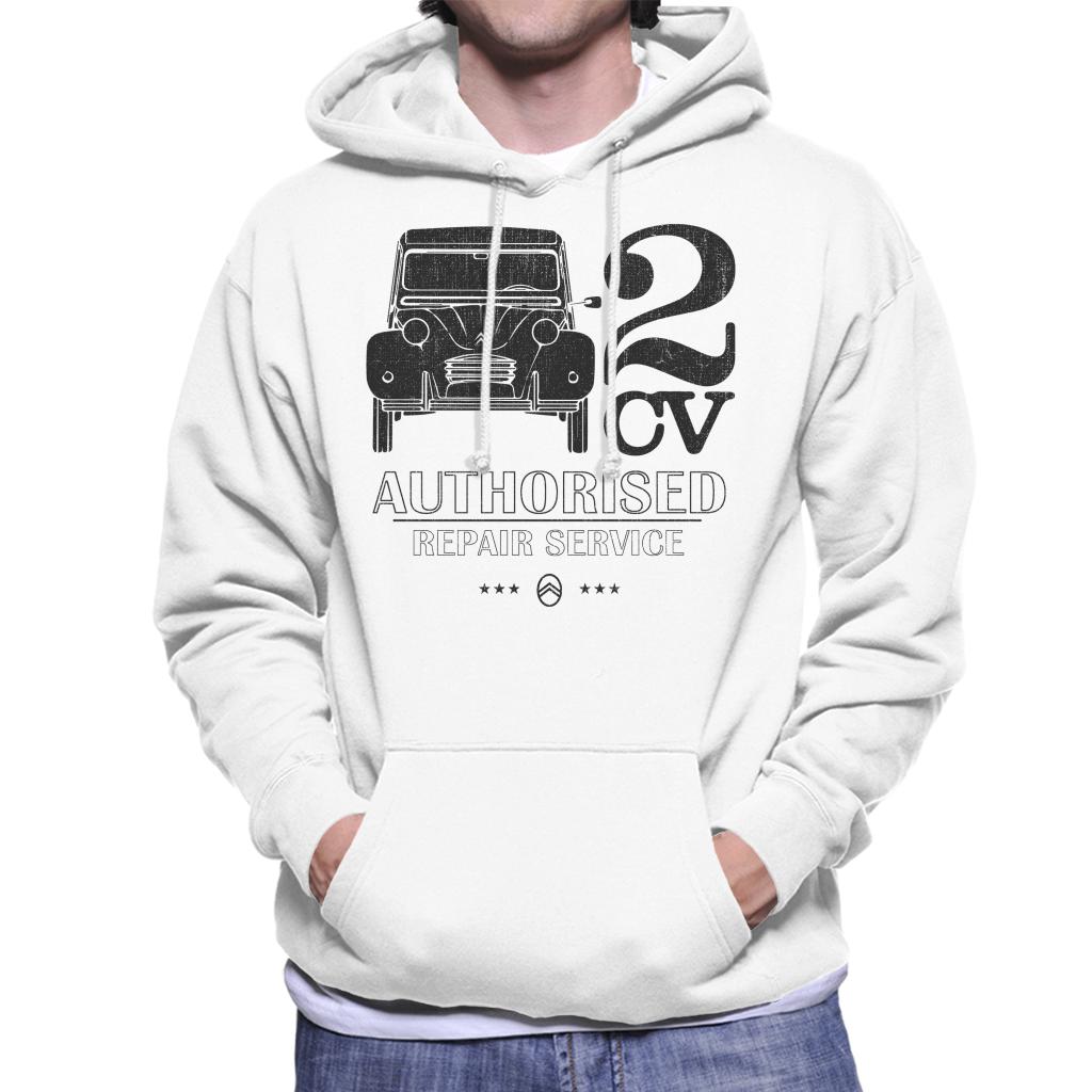 Citroën 2CV Authorised Repair Service Black Logo Men's Hooded Sweatshirt-ALL + EVERY