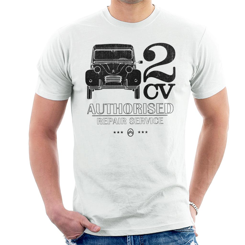 Citroën 2CV Authorised Repair Service Black Logo Men's T-Shirt-ALL + EVERY