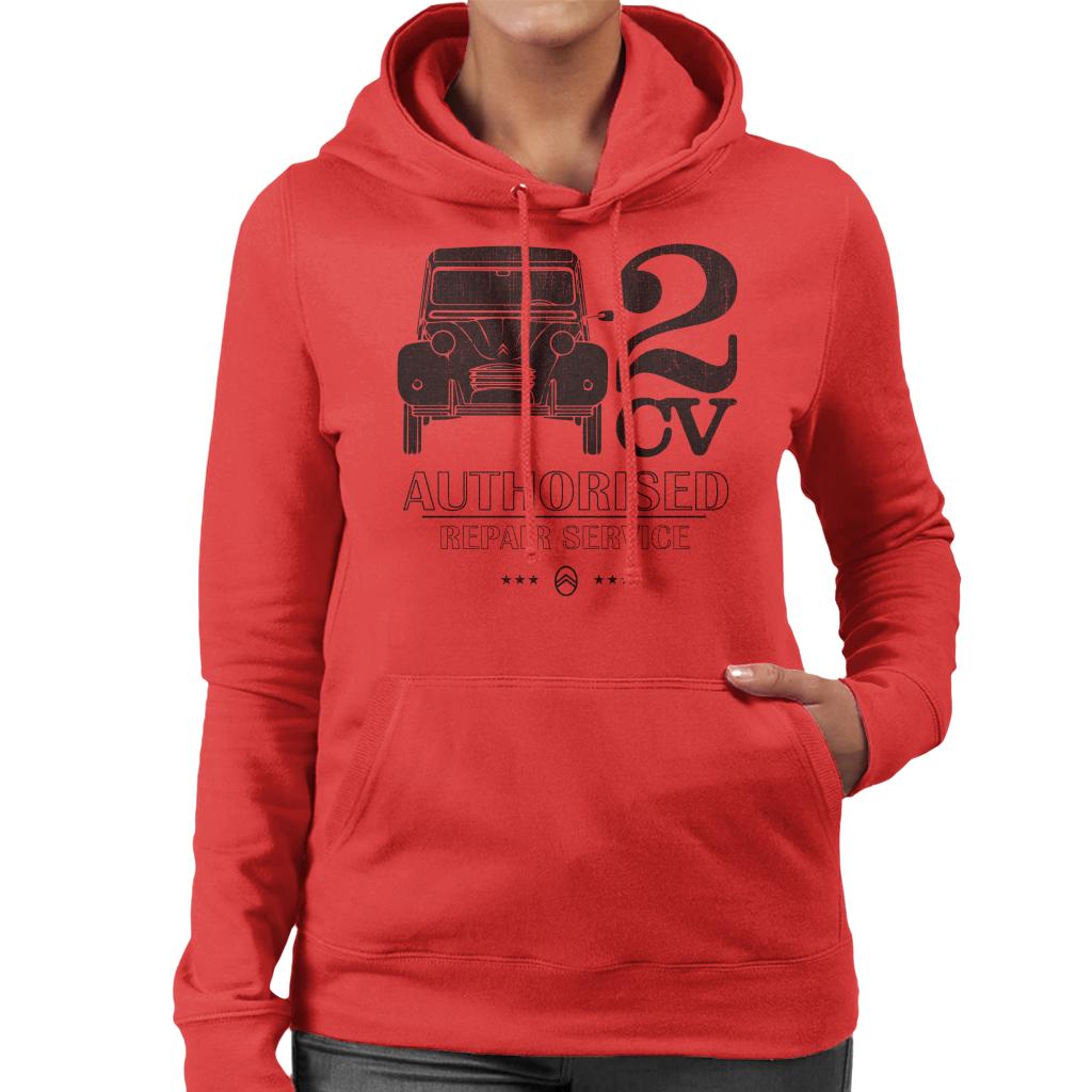 Citroën 2CV Authorised Repair Service Black Logo Women's Hooded Sweatshirt-ALL + EVERY