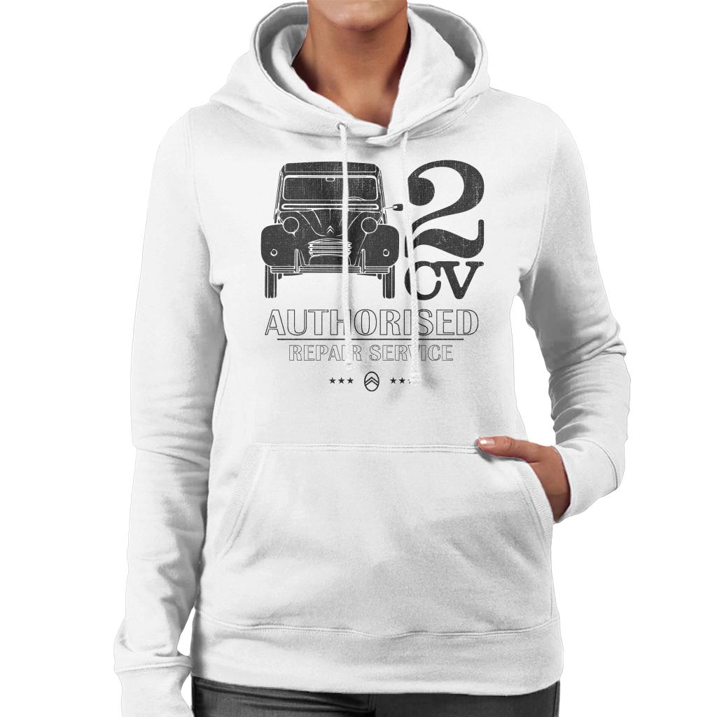 Citroën 2CV Authorised Repair Service Black Logo Women's Hooded Sweatshirt-ALL + EVERY