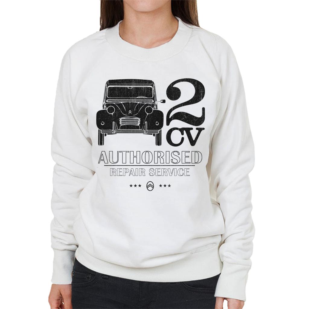 Citroën 2CV Authorised Repair Service Black Logo Women's Sweatshirt-ALL + EVERY