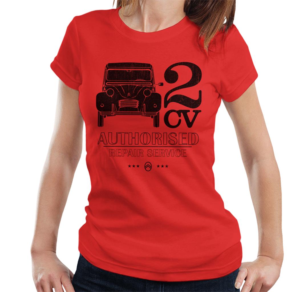 Citroën 2CV Authorised Repair Service Black Logo Women's T-Shirt-ALL + EVERY