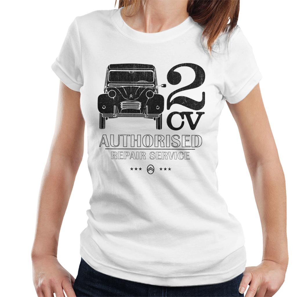 Citroën 2CV Authorised Repair Service Black Logo Women's T-Shirt-ALL + EVERY