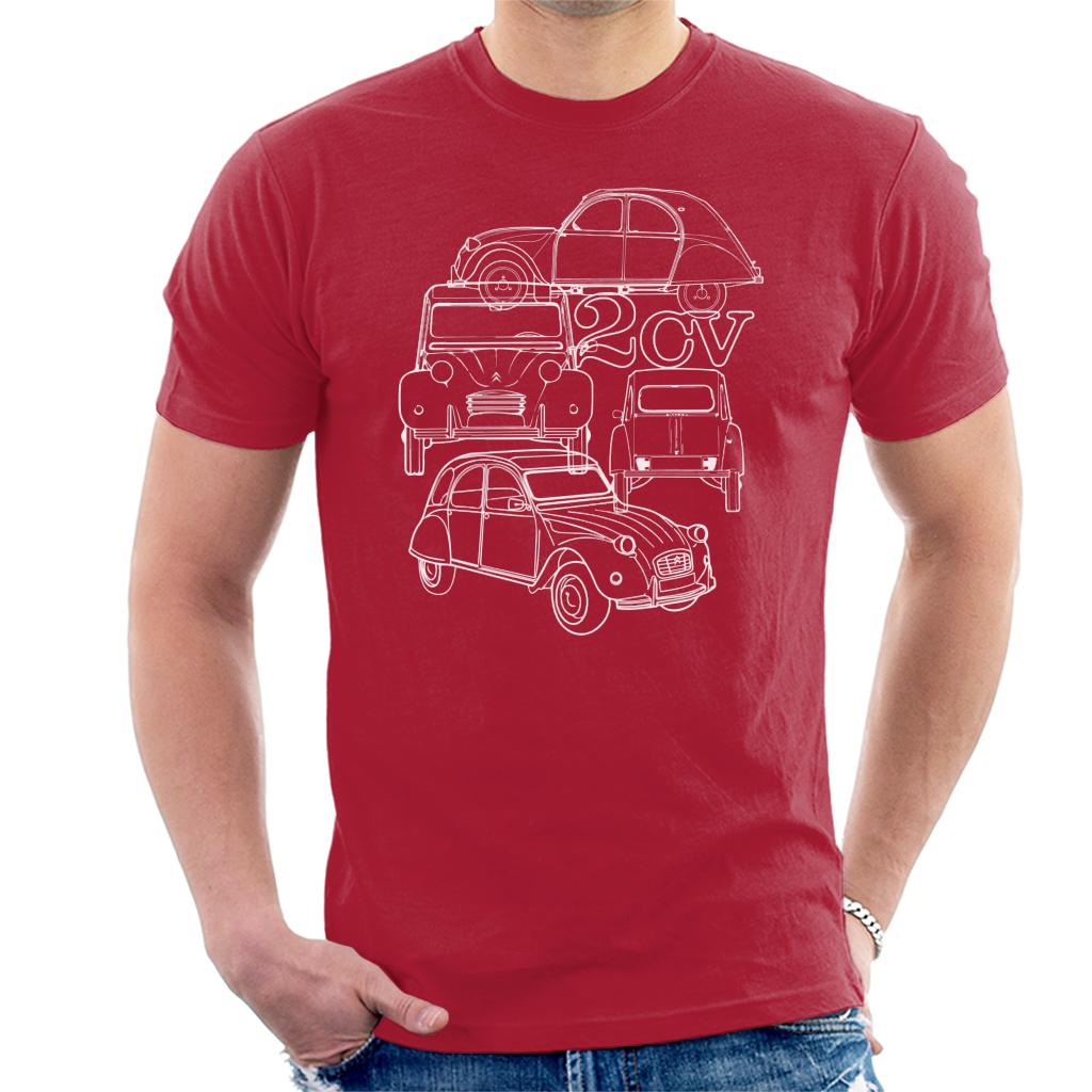 Citroen 2CV White Angle Montage Men's T-Shirt-ALL + EVERY