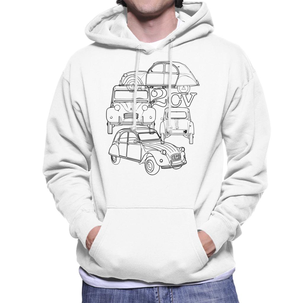 Citroën 2CV Black Angle Montage Men's Hooded Sweatshirt-ALL + EVERY