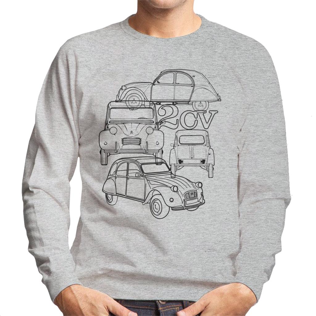 Citroën 2CV Black Angle Montage Men's Sweatshirt-ALL + EVERY