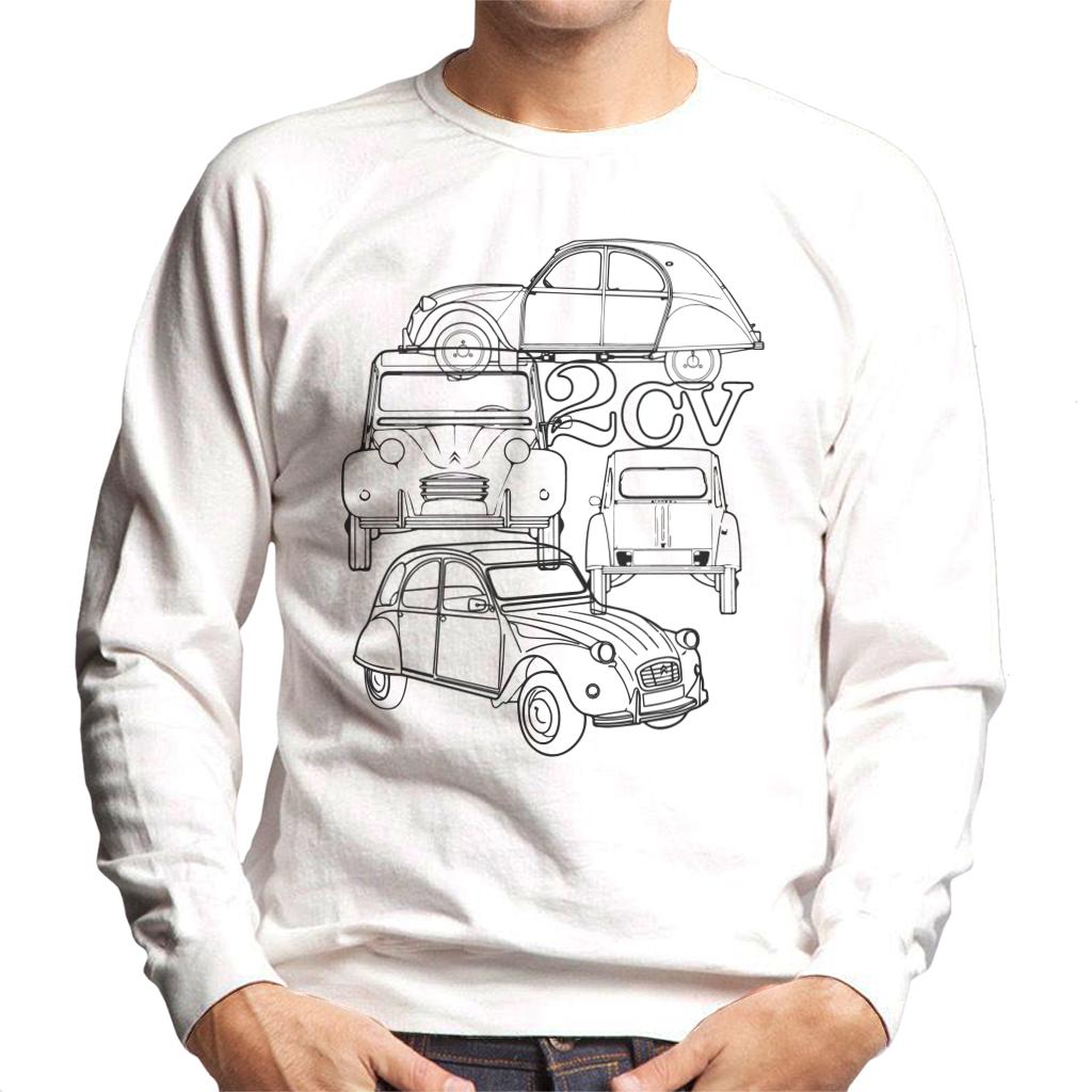 Citroën 2CV Black Angle Montage Men's Sweatshirt-ALL + EVERY