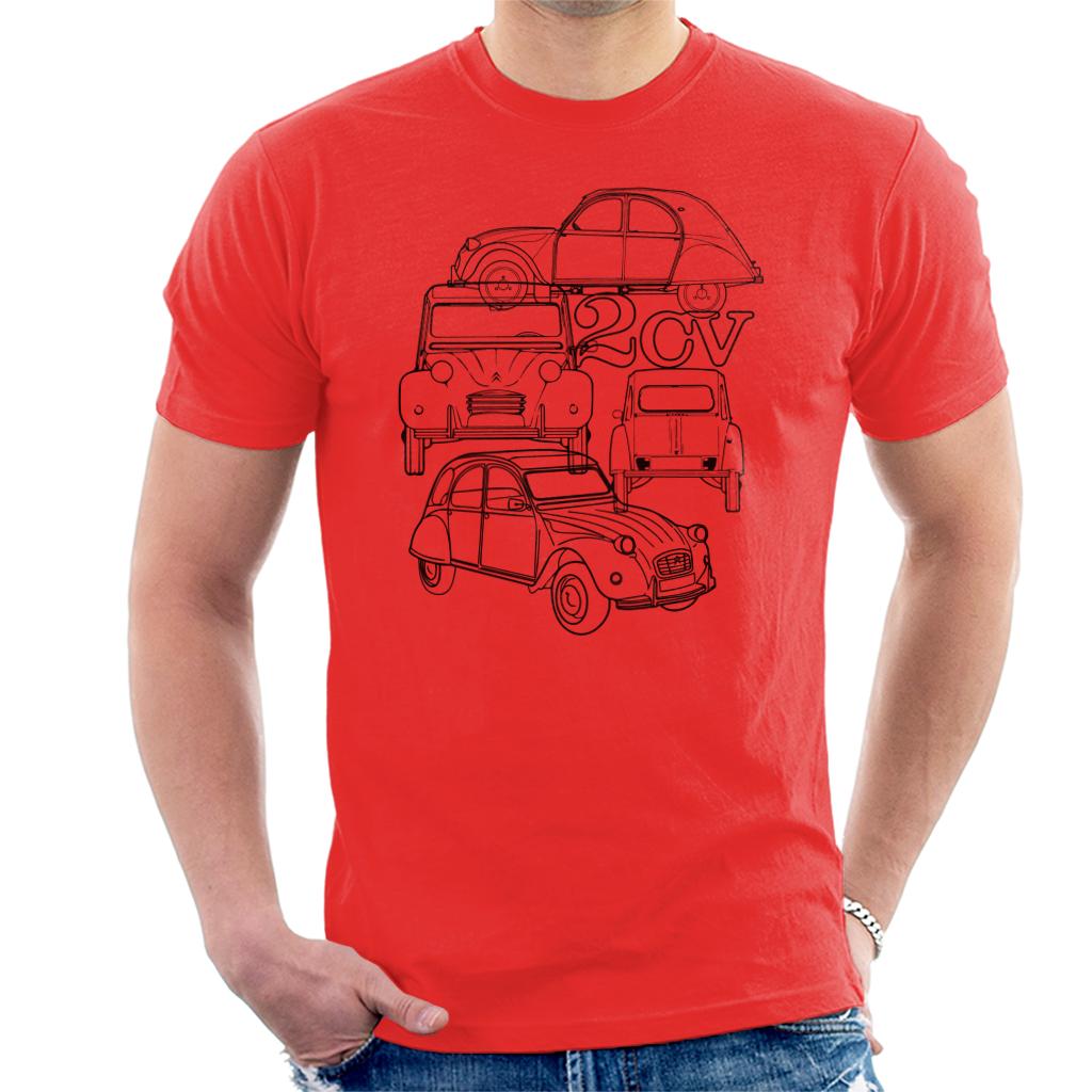 Citroën 2CV Black Angle Montage Men's T-Shirt-ALL + EVERY