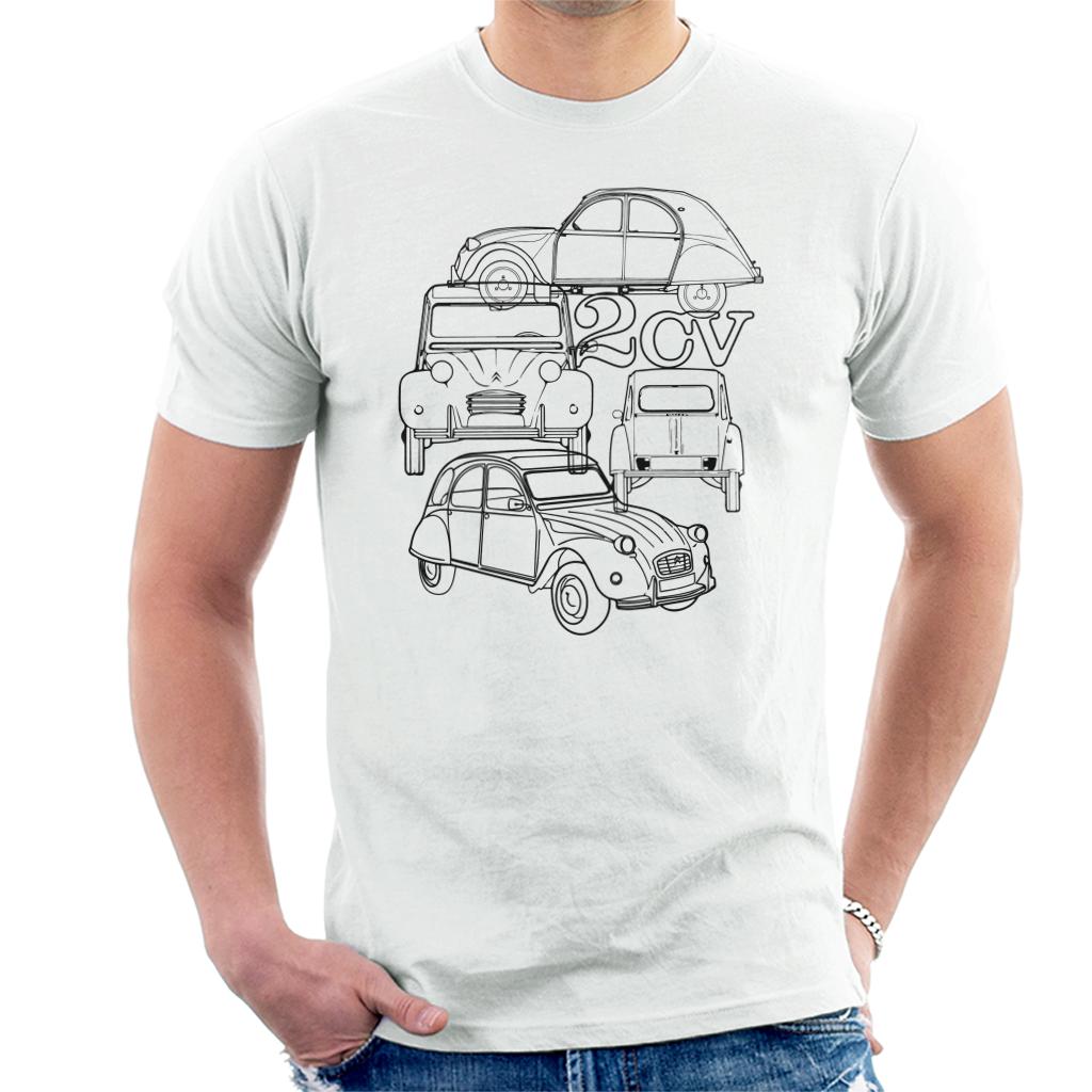 Citroën 2CV Black Angle Montage Men's T-Shirt-ALL + EVERY