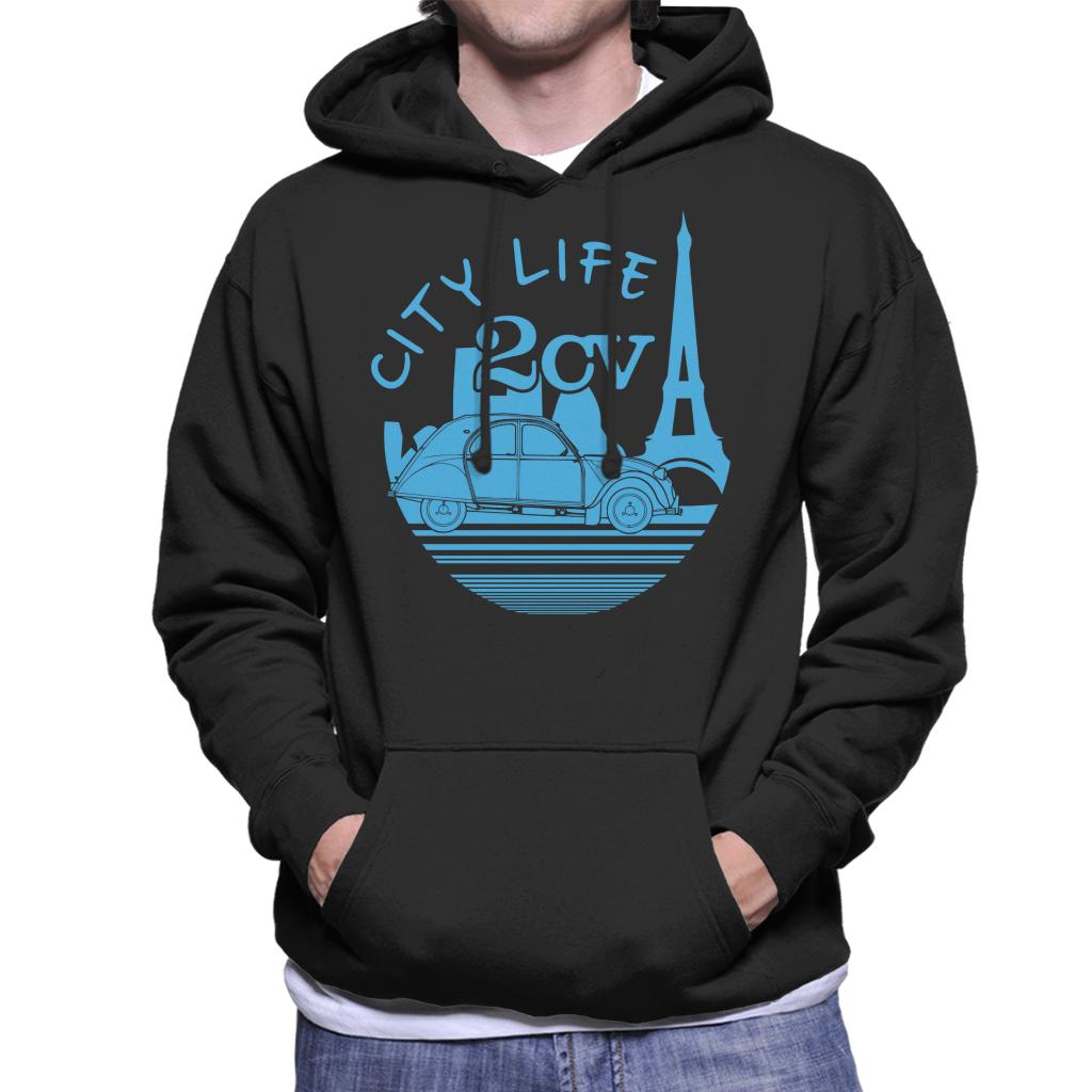 Citroen 2CV City Life Paris Men's Hooded Sweatshirt-ALL + EVERY