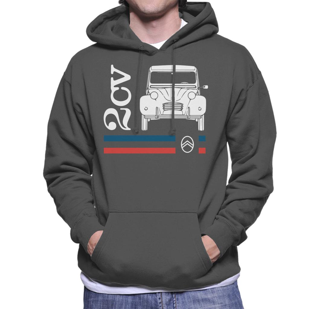 Citroën White 2CV Racing Stripes Men's Hooded Sweatshirt-ALL + EVERY