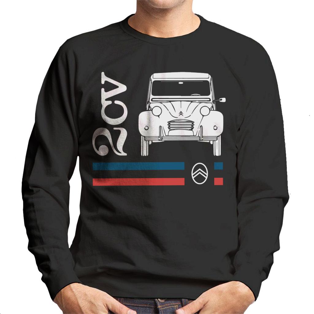 Citroën White 2CV Racing Stripes Men's Sweatshirt-ALL + EVERY