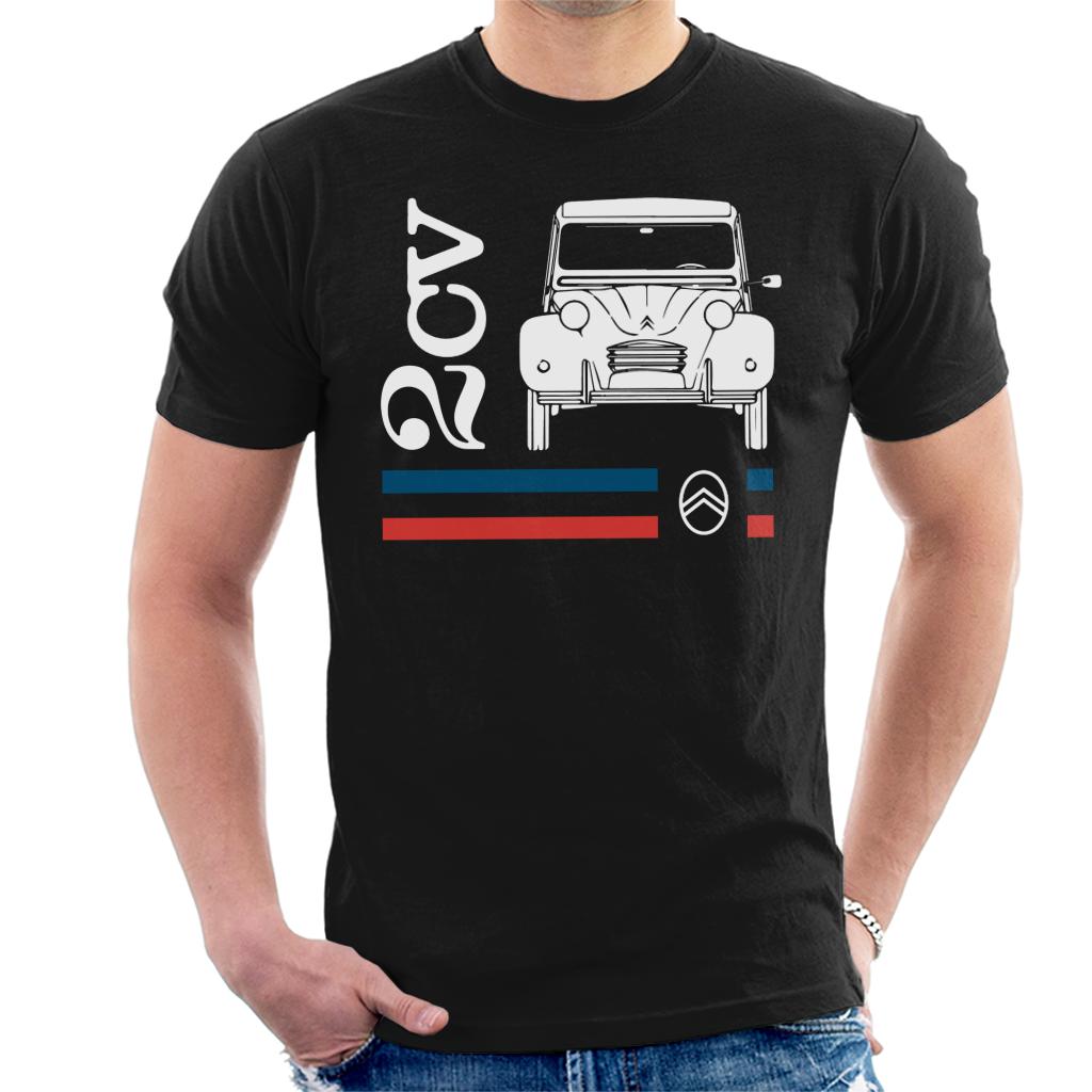 Citroën White 2CV Racing Stripes Men's T-Shirt-ALL + EVERY