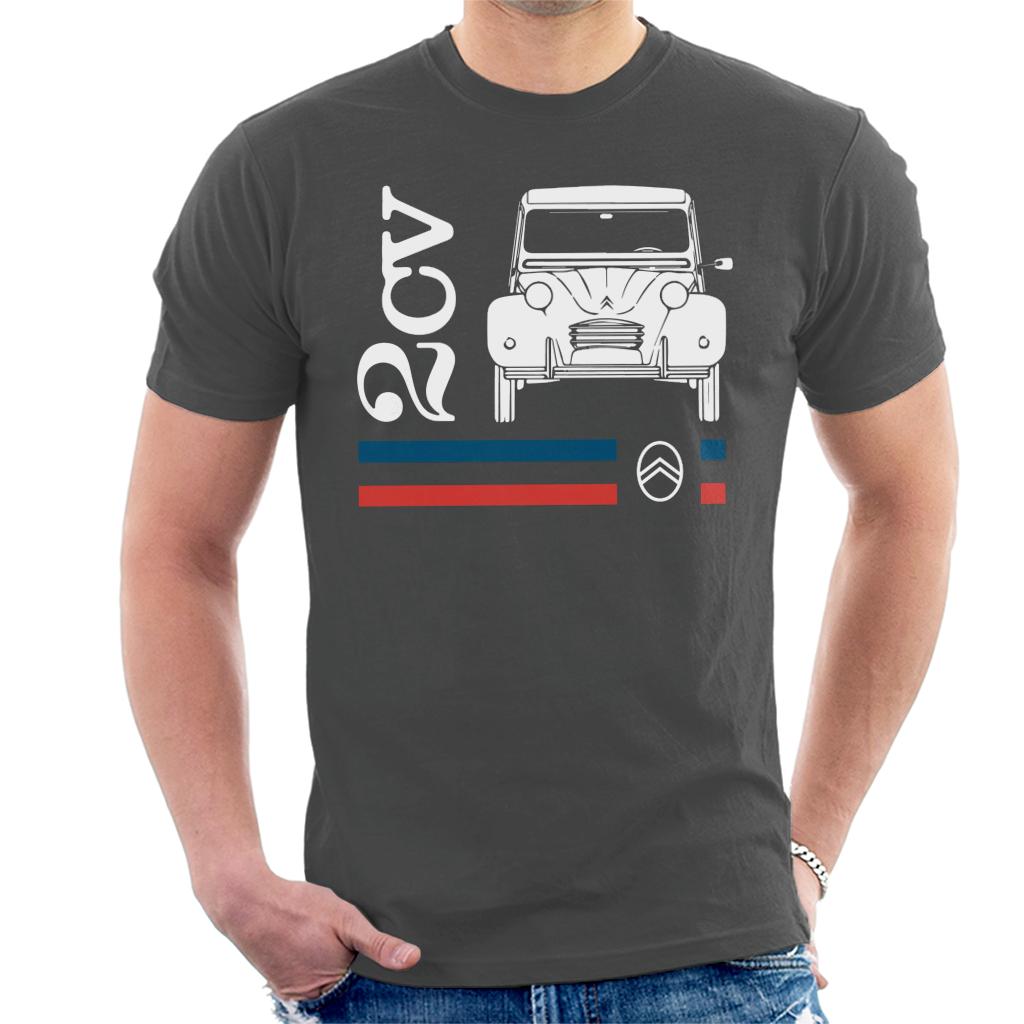 Citroën White 2CV Racing Stripes Men's T-Shirt-ALL + EVERY