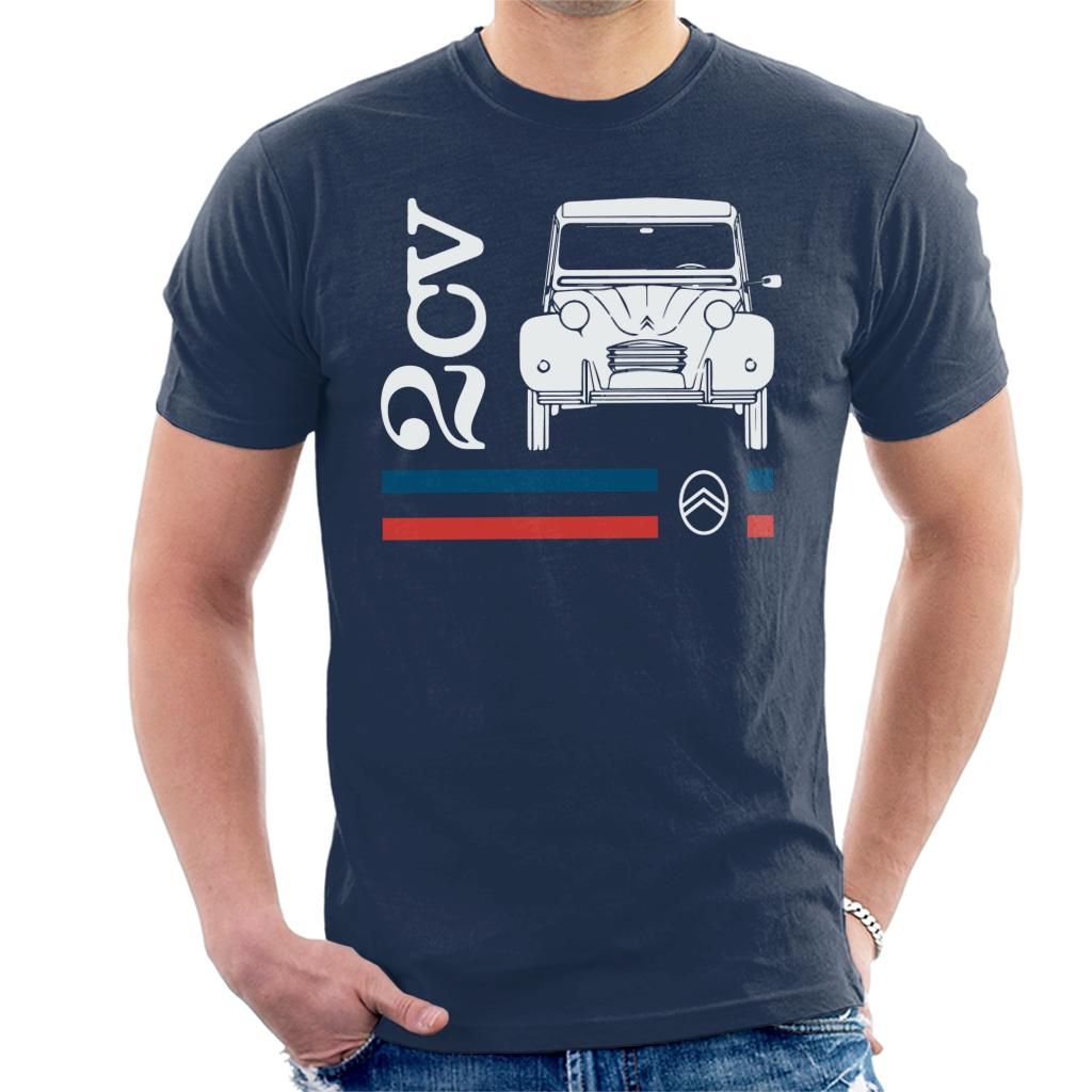 Citroën White 2CV Racing Stripes Men's T-Shirt-ALL + EVERY