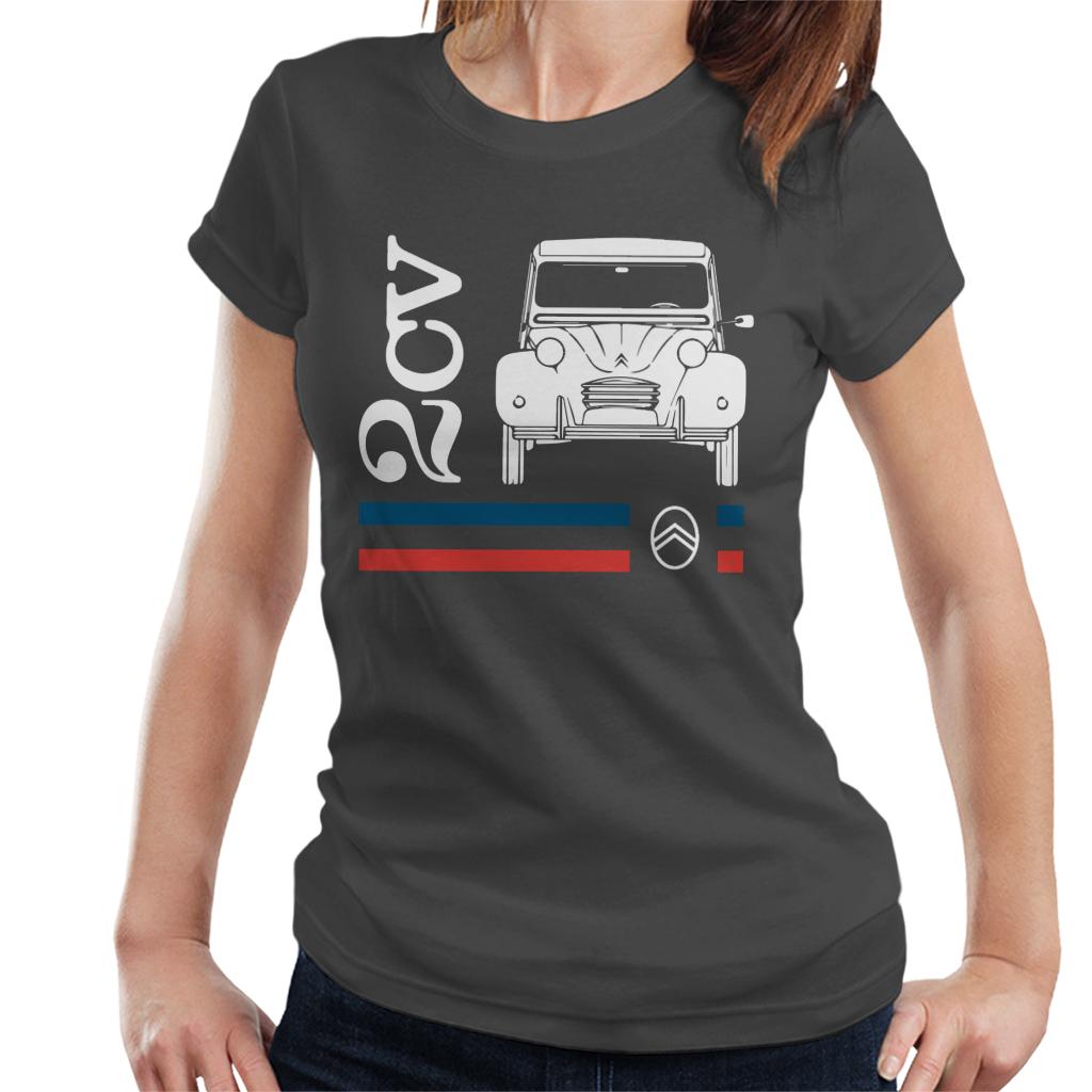 Citroën White 2CV Racing Stripes Women's T-Shirt-ALL + EVERY