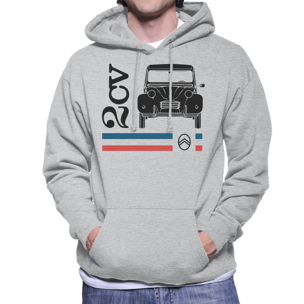 Citroën Black 2CV Racing Stripes Men's Hooded Sweatshirt-ALL + EVERY