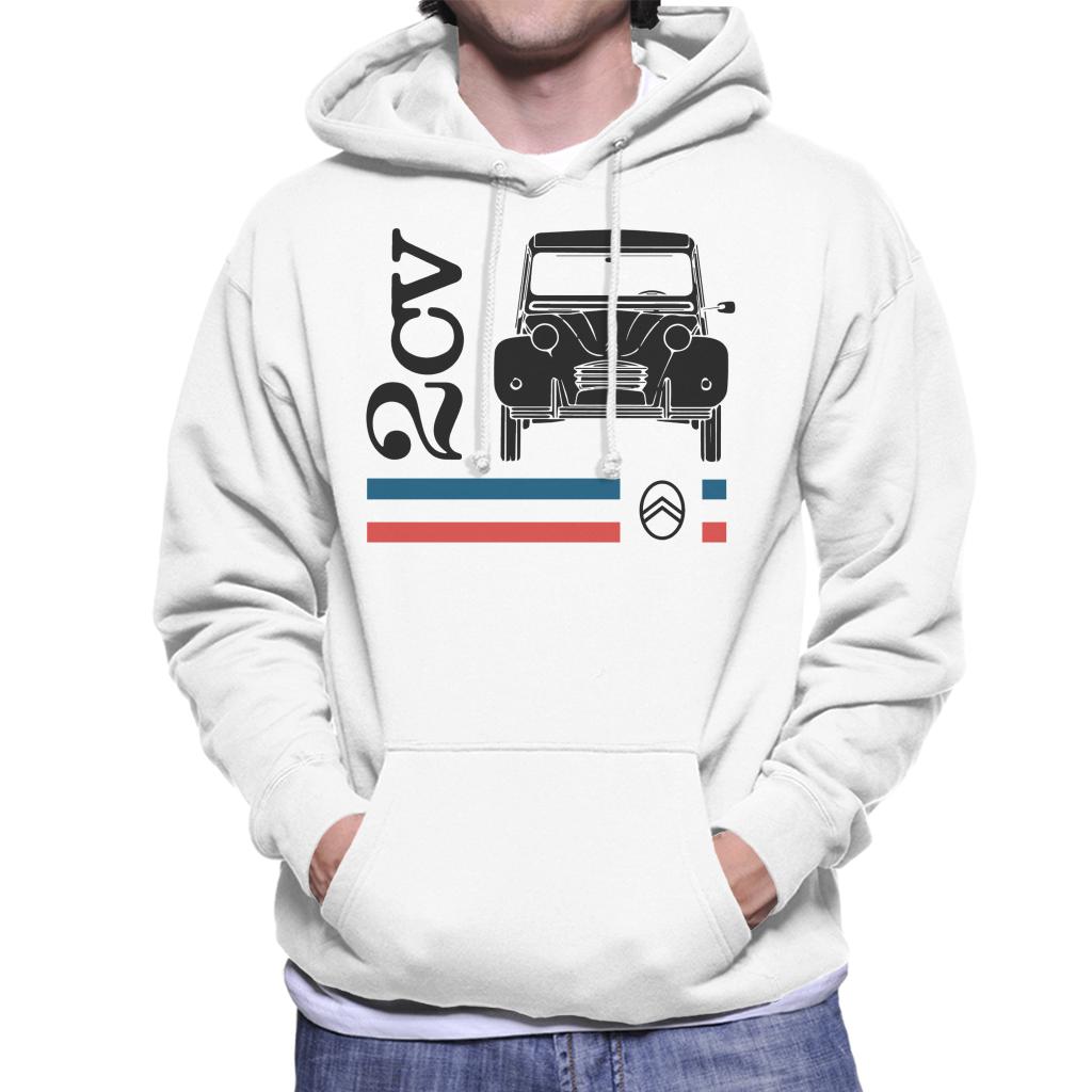 Citroën Black 2CV Racing Stripes Men's Hooded Sweatshirt-ALL + EVERY