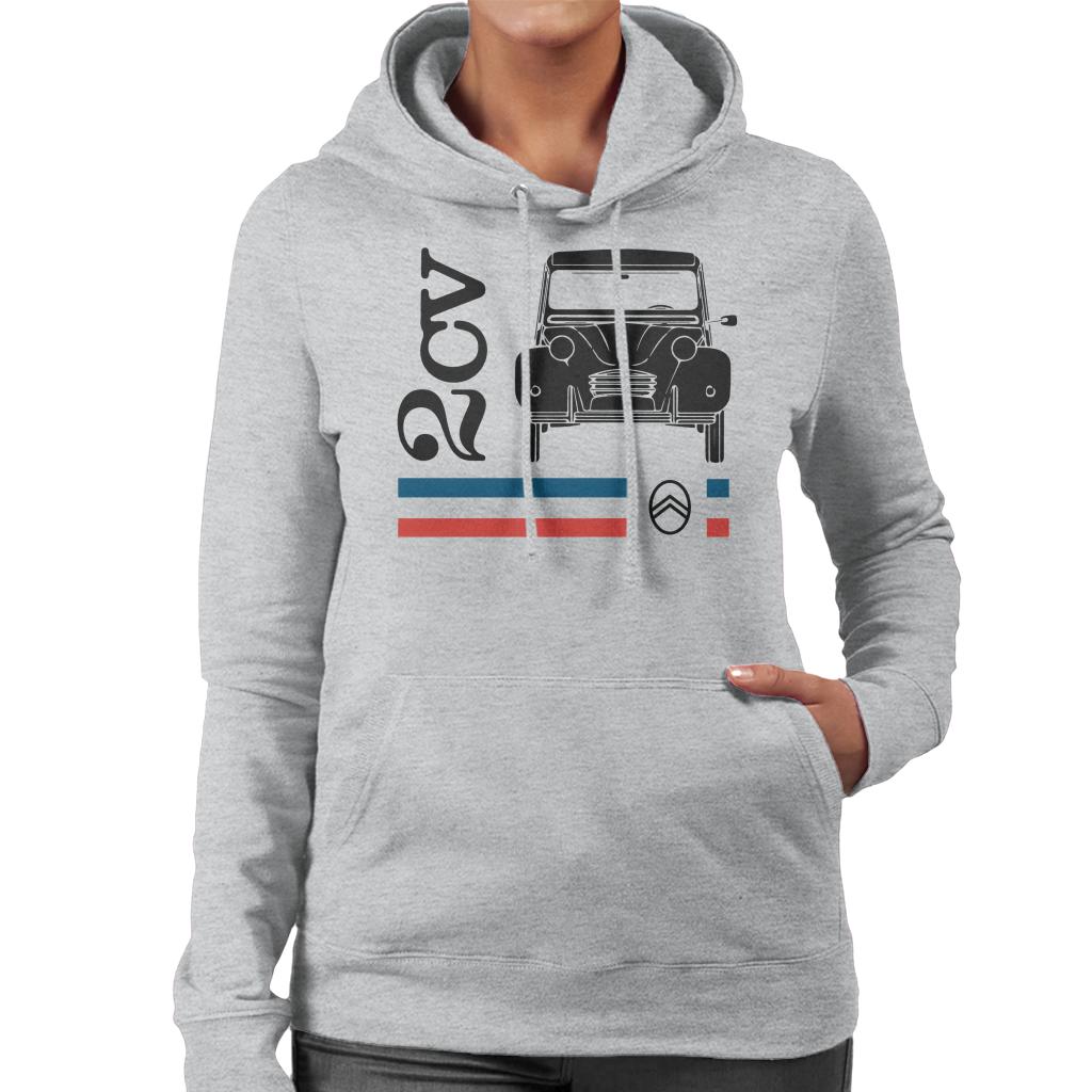 Citroën Black 2CV Racing Stripes Women's Hooded Sweatshirt-ALL + EVERY