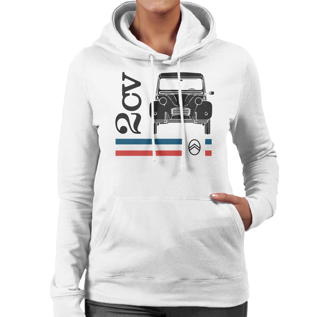 Citroën Black 2CV Racing Stripes Women's Hooded Sweatshirt-ALL + EVERY