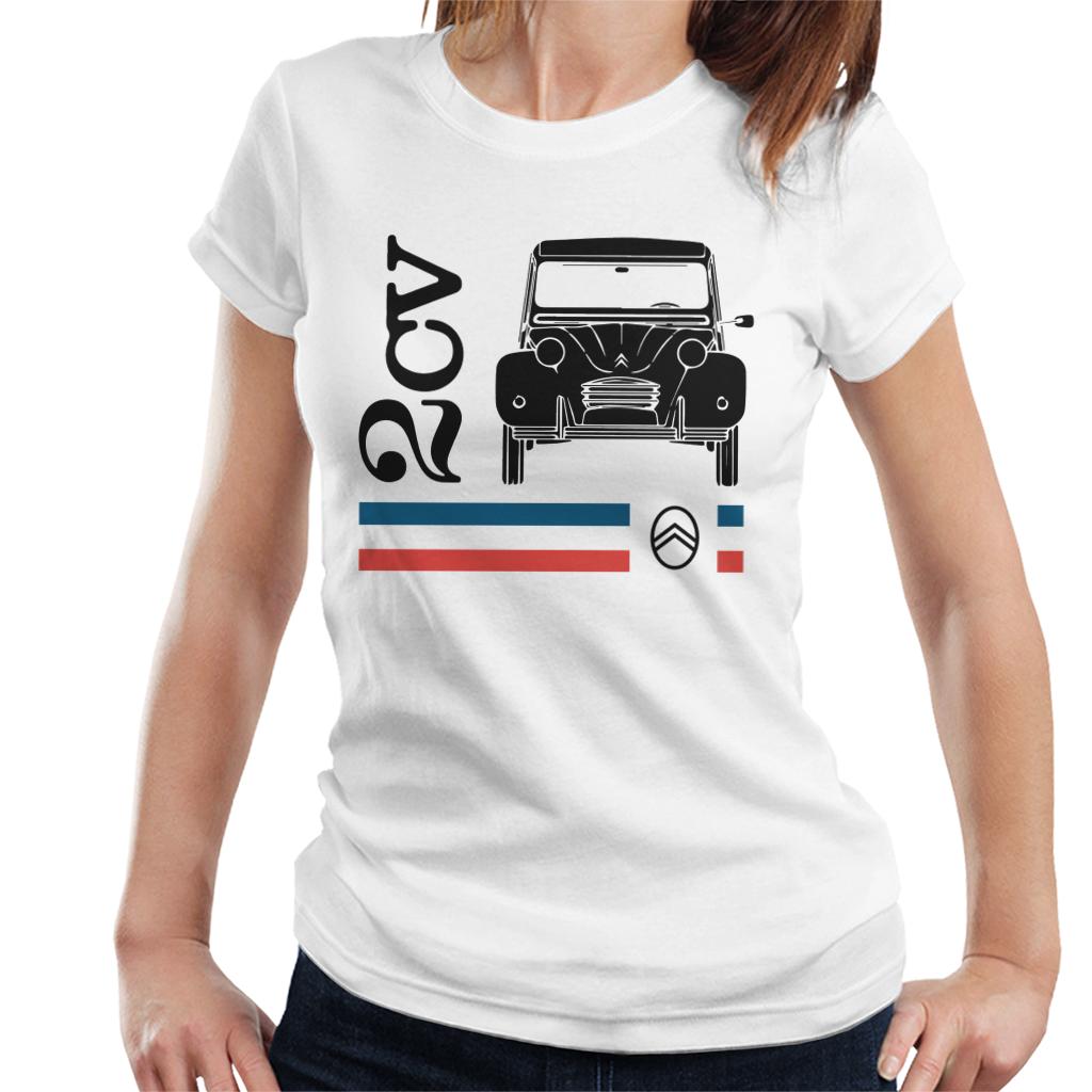 Citroën Black 2CV Racing Stripes Women's T-Shirt-ALL + EVERY