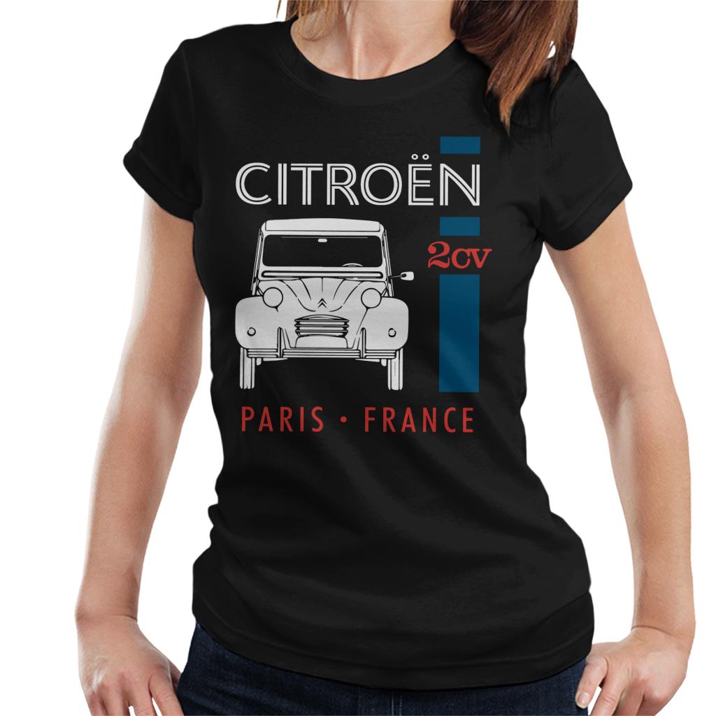 Citroën White 2CV Paris France Single Stripe Women's T-Shirt-ALL + EVERY